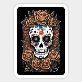 Sugar Skull Art - Celebrate with Vibrant Colors Sticker